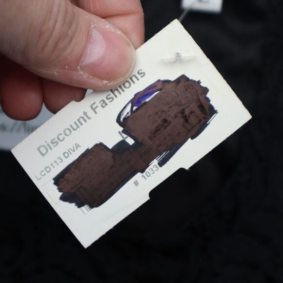 Diva USA Dress Womens L Black Laced Round Neck Sleeveless A Line Back Zip - Picture 8 of 16